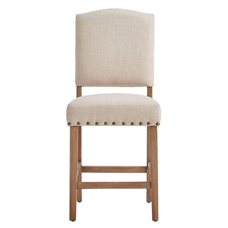 Set of 2 24" Iverson Nailhead Trim Linen Counter Height Barstools - Inspire Q, 4 of 8
