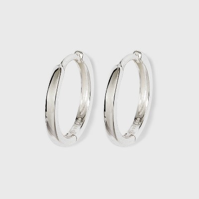 Sterling Silver Twist Hoop Earrings - A New Day™ Silver : Target