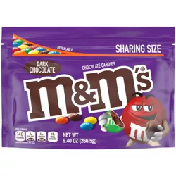 M&M's Dark Chocolate Sharing Size Chocolate Candies Pouch - 10.1oz
