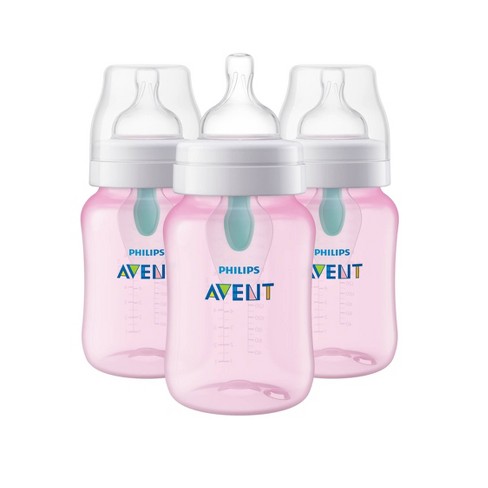 Philips Avent Anti-Colic Baby Bottle with Airfree Vent, Clear, 9oz