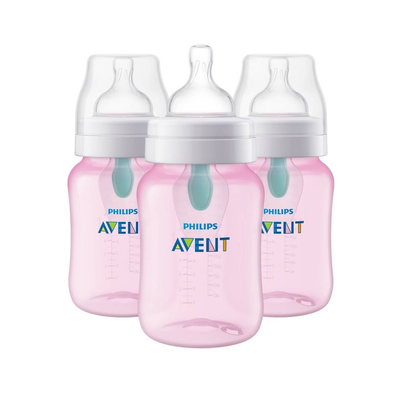 Philips Avent Anti-Colic Baby Bottle with AirFree Vent - Pink - 9oz/3pk, 1 of 19