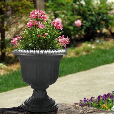 14" Stone Outdoor Lightweight Resin Utopian Urn Planter (2 Pack)