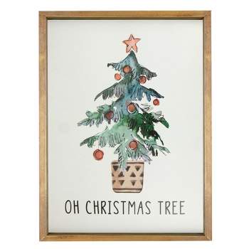 Northlight Wooden Framed "Oh Christmas Tree" Wall Art Decoration - 20"