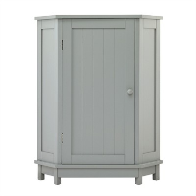 OUTSUPPLY Modern Style Bathroom Cabinet, Triangle Corner Storage Cabinet with Adjustable Shelf MDF Board