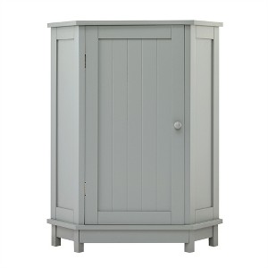 OUTSUPPLY Modern Style Bathroom Cabinet, Triangle Corner Storage Cabinet with Adjustable Shelf MDF Board - 1 of 4