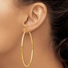 Black Bow Jewelry 2.25mm x 70mm 14k Yellow Gold Polished Round Hoop Earrings - 3 of 4