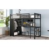 Sapphtopaz Metal High Loft Bed with Wardrobe, Desk, Safety Guardrail & Storage Shelves, Versatile Gaming Loft for Kids, Teens & Gamers, Space-Saving - 3 of 4