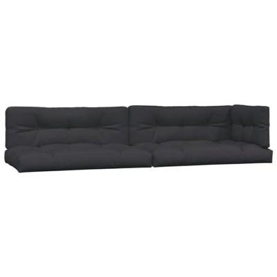 vidaXL Black Fabric Pallet Cushions Set - Soft and Durable Poly Fiber Filling, UV Resistant Polyester Cover for Patio and Indoor Seating