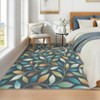 Modern Leaf Rug Machine Washable Area Rug Stain Resistant Indoor Carpet with Non-Slip Backing Low Pile Soft Foldable Floor Cover for Home Decor - 4 of 4