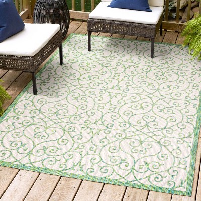 JONATHAN Y Madrid Vintage Filigree Textured Weave Indoor/Outdoor Area Rug