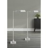Regency Hill Jenson Traditional 54" Tall Standing Floor Lamps Set of 2 Lights Swing Arm Pharmacy Adjustable Silver Brushed Nickel Finish Living Room - 2 of 4