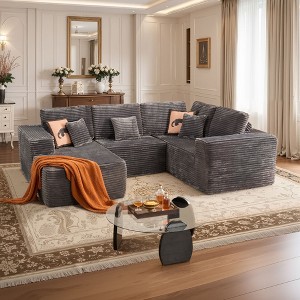 XIZZI Modular Sectional Sofa Couch, L/U-Shape Upholstered Couch, Modern Minimalist Couches for Living Room, Free Combination Deep Seat Corner Couch - 1 of 4