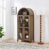 QingMoon Tall Arched Storage Cabinet, Wooden Display Cabinet with Adjustable Glass Partitions for Living Room, Dining Room - 4 of 4