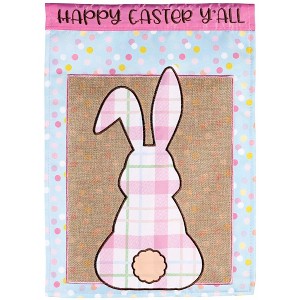 Dicksons Magnolia Garden Happy Easter Y'all Bunny Pink 18 x 13 Polyester Outdoor Garden Flag - 1 of 1
