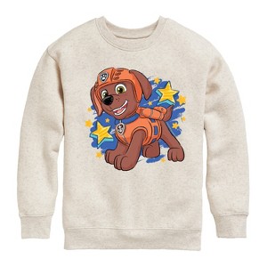 Boys' - Paw Patrol - Zuma Sketch Graphic Long Sleeve Fleece Sweatshirt - 1 of 4