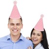 Big Dot of Happiness Pink Confetti Stars - Cone Happy Birthday Party Hats for Kids and Adults - Set of 8 (Standard Size) - 2 of 4