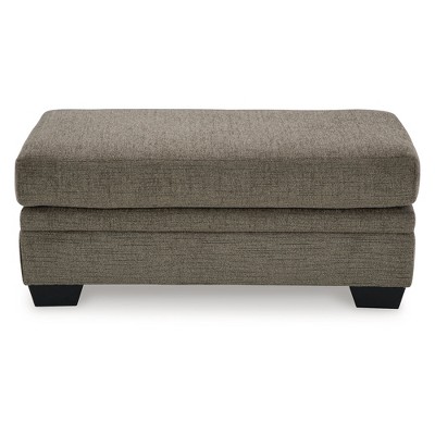 Stonemeade Nutmeg Brown Polyester Ottoman with Faux Wood Finish