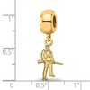 Black Bow Jewelry 14k Yellow Gold Plated Sterling Silver West Virginia Mountaineers NCAA Bead Charm - 3 of 4