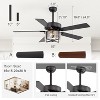 Airsurfer 52" Ceiling Fan with Reversible Motor & Memory Function,Ceiling Fan with 2 Bulb Bases,5 Plywood Blades,Remote Control Included - 3 of 4