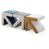 PAGED Creative Arrow Upholstered Ottoman, Modern Velvet Vanity Chair End Table, Entryway Shoe Bench for Living Room, Bedroom, Gold - 4 of 4
