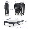 Nestl Folding Bed with 5" Luxury Memory Foam Mattress, Portable Rollaway Bed with Sturdy Frame, Locking Wheels & Cover, Twin Foldable Bed - 3 of 4