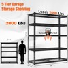 5-Tier Adjustable Shelves, Load 2000 Lbs Heavy Duty Wire Garage Shelf, Metal Storage Racks and Shelving, 72" H Garage Shelves for Basement - 2 of 4
