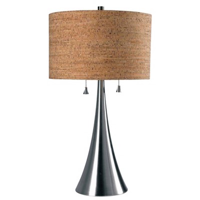 Kenroy Home Brushed Steel Finish Bulletin Table Lamp