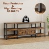 63in/ 71in/ 79in Modern-Industrial TV Stand with Metal Frame & 2 Fabric Drawers - Entertainment Center for TVs Up to 65"/ 75"/ 83", for Living room - 3 of 4
