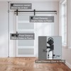 SMARTSTANDARD 80 in. & 84 in. White Glass Barn Door with Sliding Door Hardware Kit & Handle - Predrilled Ready to Assemble, 5-Lite Frosted Glass - 4 of 4