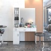 Barber Salon Station with Mirror, Wall Mount Hair Styling Salon Station with Hair Dryer Holders Open Shelves, Drawer, Beauty Spa Salon Equipment - 2 of 4