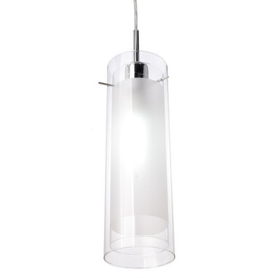 Sydney Polished Chrome and Alabaster Glass Pendant Light