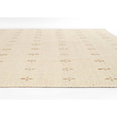 Natural Hand-Loomed Wool and Viscose Rectangular Rug