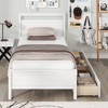 Tangkula Twin Size Platform Bed w/ Drawers 2 Pull-out Drawers Headboard & Footboard White - image 4 of 4