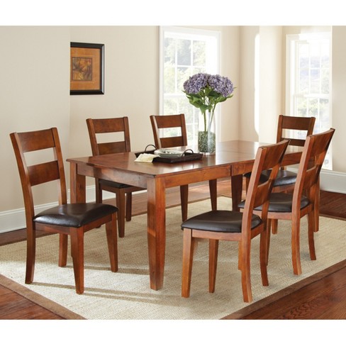 7pc Amanda Dining Set Medium Brown - Steve Silver : Target