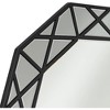 Noble Park Allamande Decagon Vanity Decorative Wall Mirror Modern Smoke Beveled Glass Matte Black Frame 32" Wide for Bathroom Living Room Entryway - 3 of 4
