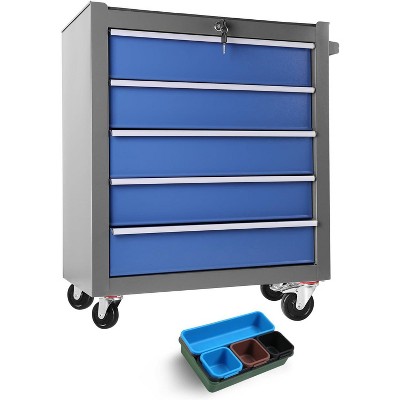 Portable 5-Drawer Rolling Tool Chest, Mobile Tool Box Organizer with Wheels, Sturdy Garage Storage for Workshop & Home DIY Projects