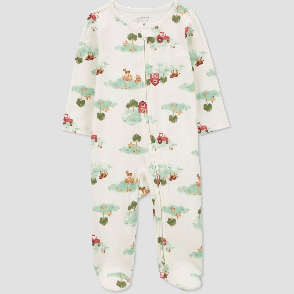 Carter's Just One You®? Baby Creme Farm Footed Pajama - Orange Newborn