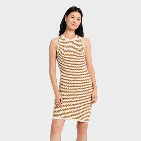 Женские платья A New Day Women's Crochet Mini Sweater Dress - A New Day™ Navy Blue Striped M