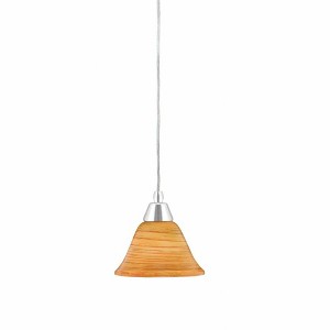 Toltec Lighting Any 1 - Light Pendant in  Chrome with 7" Firré Saturn Shade - 1 of 1