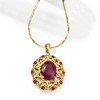 Ross-Simons 4.30 ct. t.w. Ruby Openwork Pendant in 14kt Yellow Gold Size 1.00 - 3 of 4