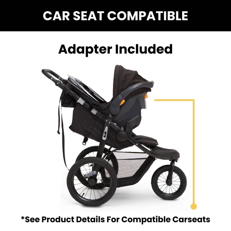 Jeep Hydro Sport Plus Jogger by Delta Children - Includes Car Seat Adapter - Black, 5 of 18