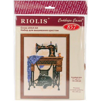 RIOLIS Counted Cross Stitch Kit 7"X9.5"-Cat With Sewing Machine (15 Count)