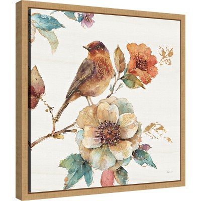 Spiced Nature Bird and Blossoms Canvas Wall Art