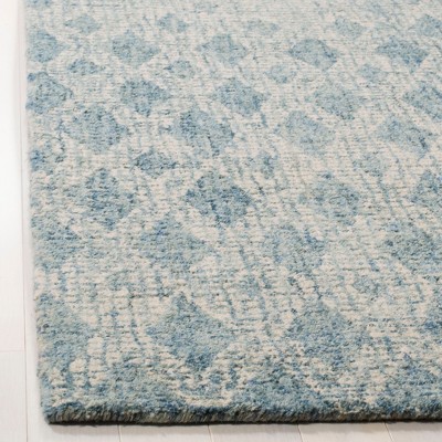 Handmade Blue Abstract Wool 6' x 9' Tufted Area Rug