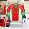 SEVOBAL Inflatable Holiday Decorations Christmas Inflatable Decoration Inflatable Santa Snowman Arch Blow Up Yard Decoration, Red, 96"*5"*96" - 3 of 4