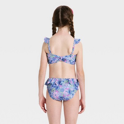 Disney Girls' Stitch Floral Bikini Set - Blue M — фото 2