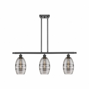 Vaz - 3 Light Stem Hung Island In Industrial Style-8.63 Inches Tall and 36 Inches Wide - 1 of 1