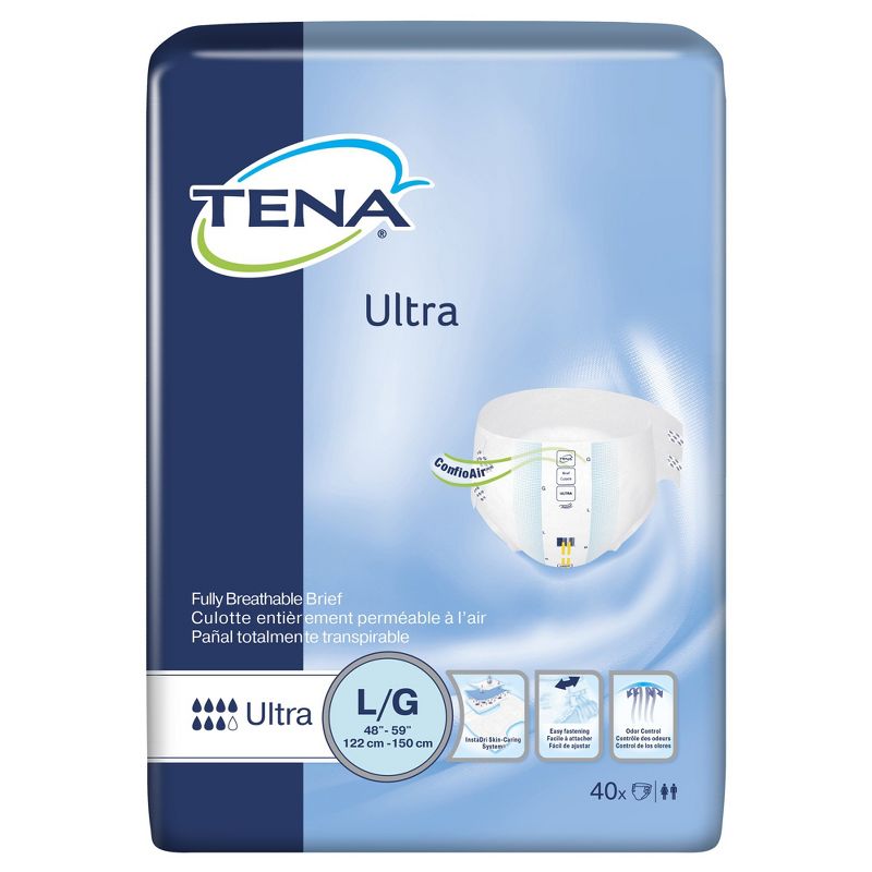 TENA Ultra Disposable Diaper Brief, Moderate, Large, 2 of 5