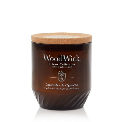 WoodWick ReNew Recycled Glass Lavender and Cypress Candle 6oz