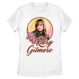 Womens Gilmore Girls Rory Portrait Peonies T Shirt - 1 of 4